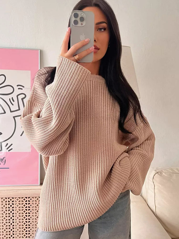 Női oversized kapucnis kötött pulóver