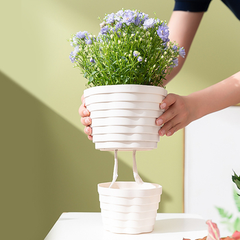 Ghiveci plastic auto-udare pentru pothos și suculente, stil clasic retro, construcție îngroșată, disponibil în dimensiuni mici și mari, pentru balcon