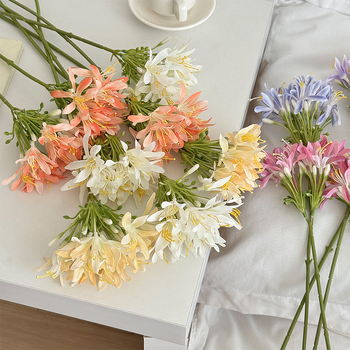 Flori de agapanthus din mătase pentru decor acasă, buchete de nuntă și recuzită pentru studio foto