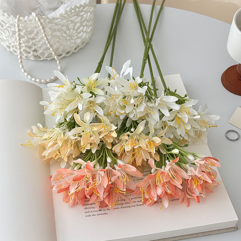 Flori de agapanthus din mătase pentru decor acasă, buchete de nuntă și recuzită pentru studio foto