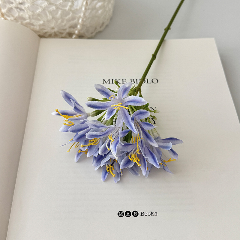 Flori de agapanthus din mătase pentru decor acasă, buchete de nuntă și recuzită pentru studio foto