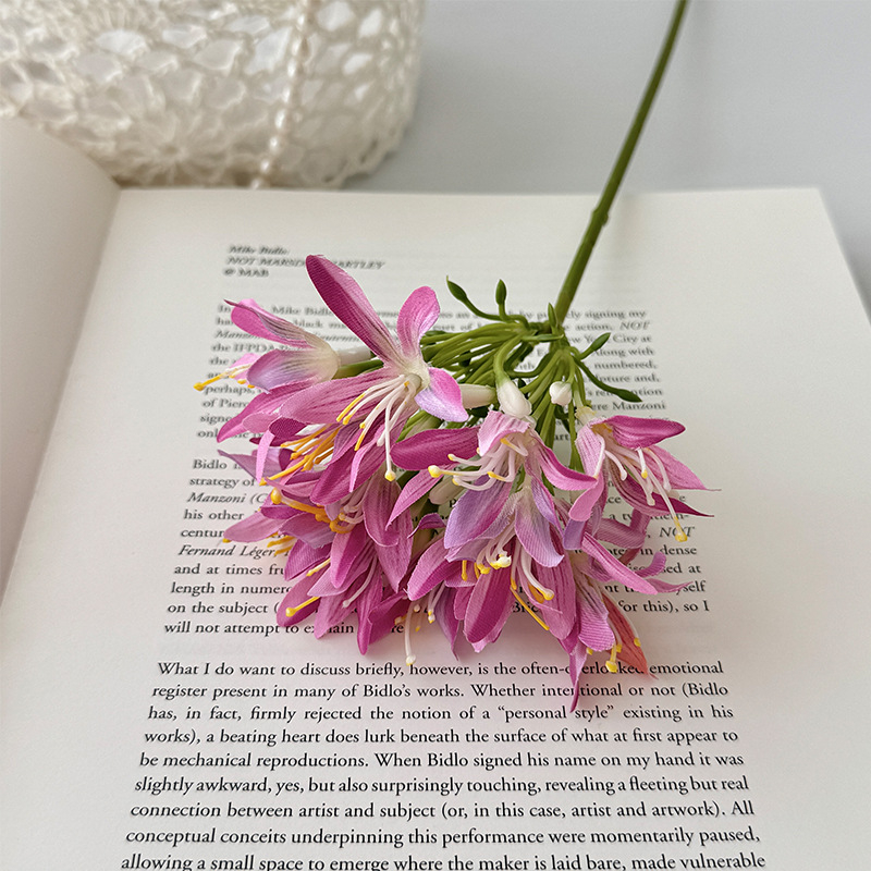 Flori de agapanthus din mătase pentru decor acasă, buchete de nuntă și recuzită pentru studio foto