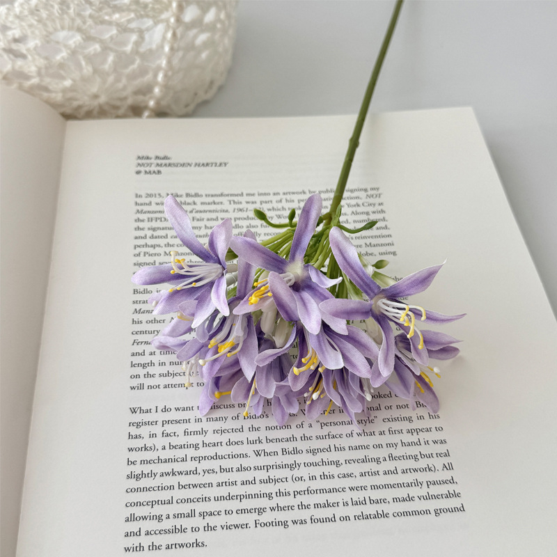 Flori de agapanthus din mătase pentru decor acasă, buchete de nuntă și recuzită pentru studio foto