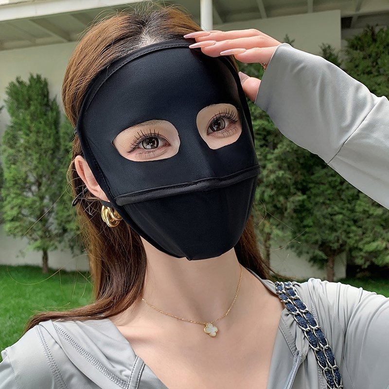 Maska za cijelo lice s UV zaštitom, 3D dizajn, ledena svila, nakon estetske procedure, unisex