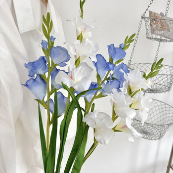 Fir de gladiolă din mătase, ramură unică, decor pentru sufragerie, aranjamente florale