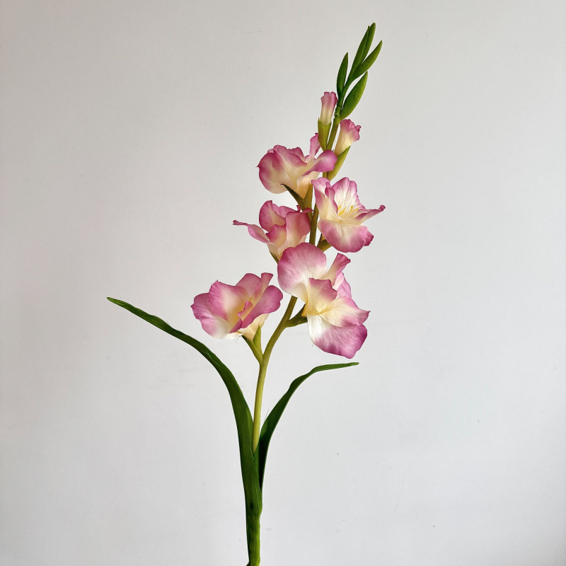 Fir de gladiolă din mătase, ramură unică, decor pentru sufragerie, aranjamente florale