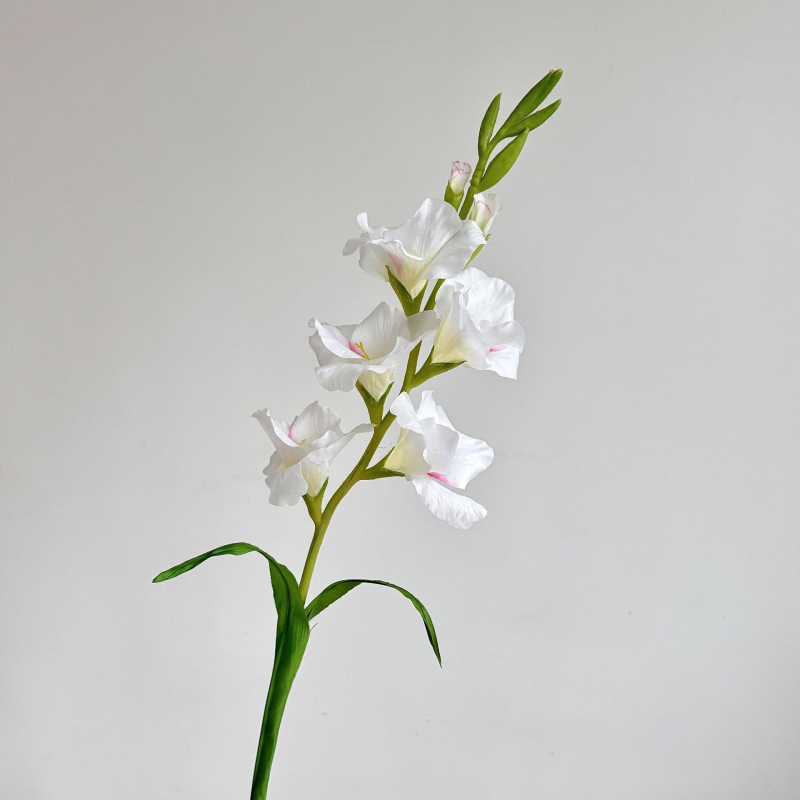 Fir de gladiolă din mătase, ramură unică, decor pentru sufragerie, aranjamente florale