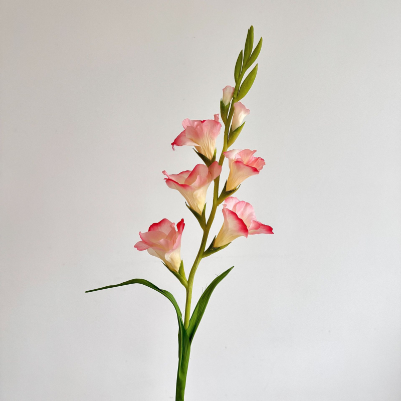 Fir de gladiolă din mătase, ramură unică, decor pentru sufragerie, aranjamente florale