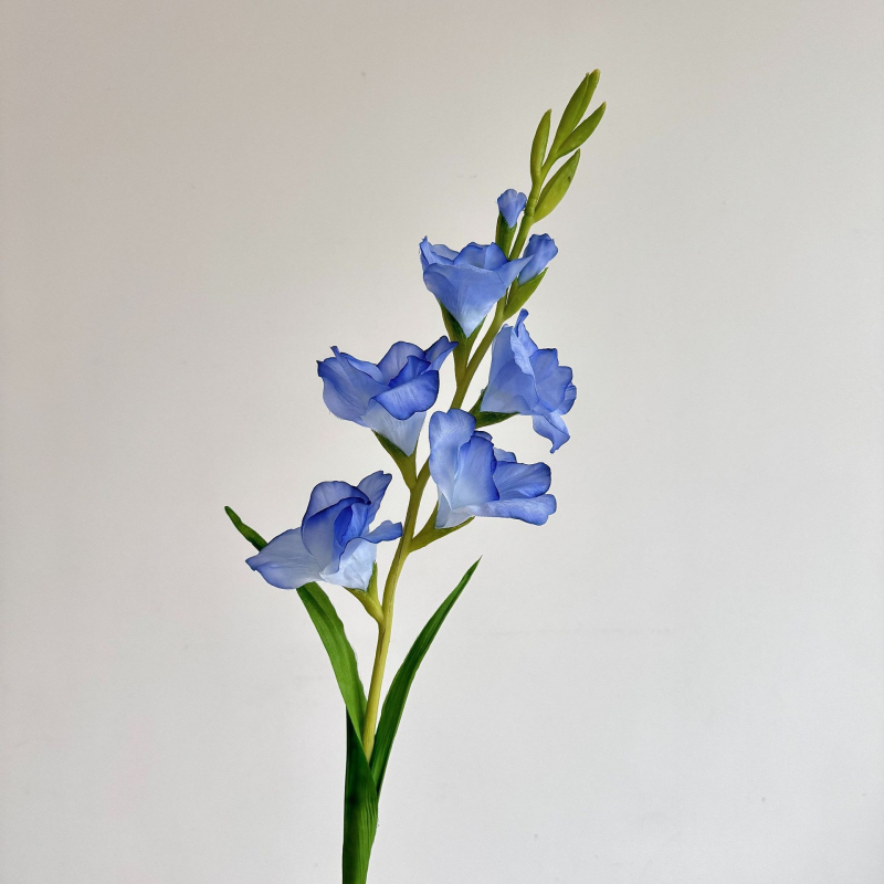Fir de gladiolă din mătase, ramură unică, decor pentru sufragerie, aranjamente florale