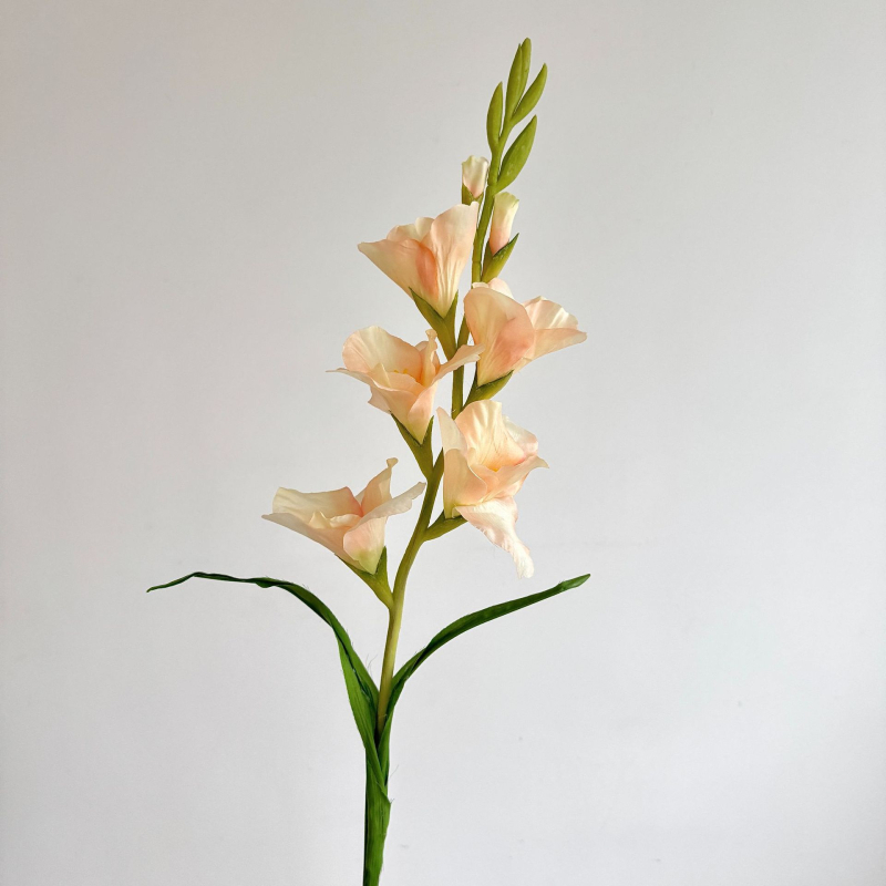 Fir de gladiolă din mătase, ramură unică, decor pentru sufragerie, aranjamente florale