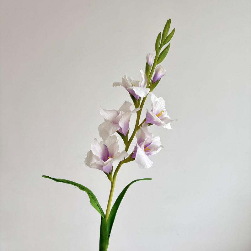 Fir de gladiolă din mătase, ramură unică, decor pentru sufragerie, aranjamente florale