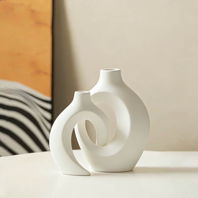 Ozdobe ceramice cu plante artificiale, pentru sufragerie, decor artistic de înaltă clasă, set complet