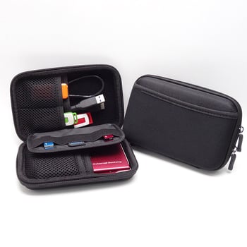 Neopren futrola za pohranu: zaštitna torbica za power bank, vanjski tvrdi disk i digitalne dodatke — torbica za telefon, slušalice i kabeli (crna)