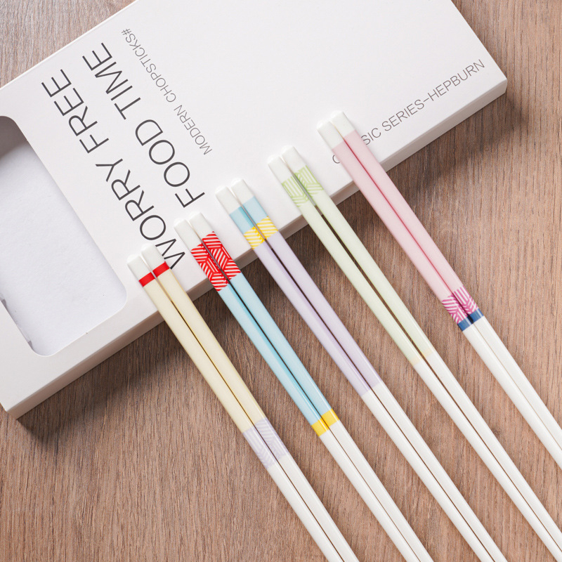 Bețișoare ceramice premium pentru uz casnic, veselă nouă, rezistente la temperaturi înalte, design cu blocuri colorate, pentru porții individuale