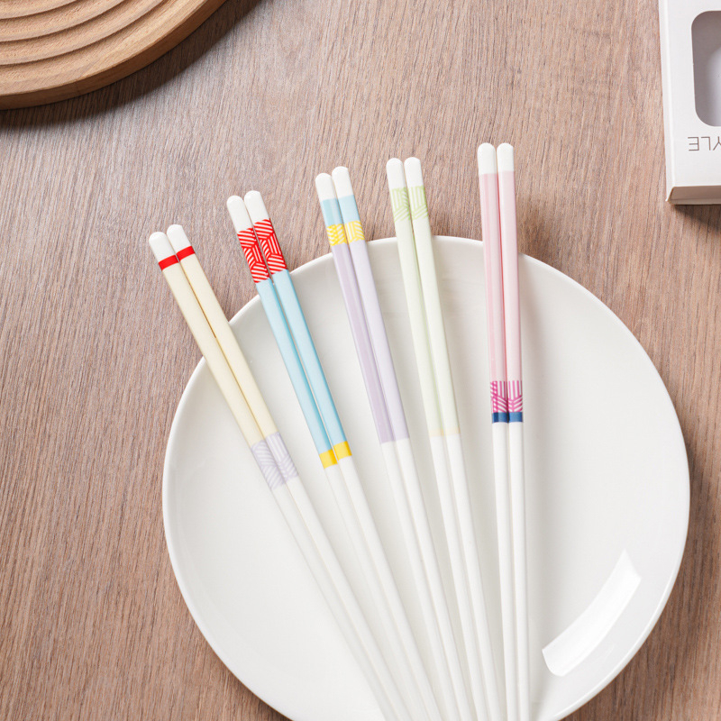 Bețișoare ceramice premium pentru uz casnic, veselă nouă, rezistente la temperaturi înalte, design cu blocuri colorate, pentru porții individuale