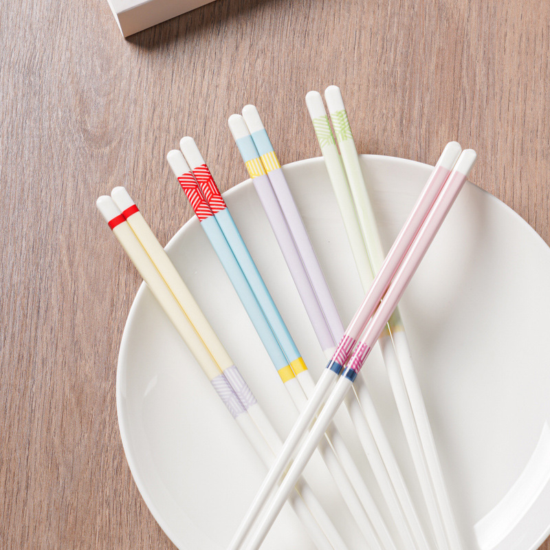 Bețișoare ceramice premium pentru uz casnic, veselă nouă, rezistente la temperaturi înalte, design cu blocuri colorate, pentru porții individuale