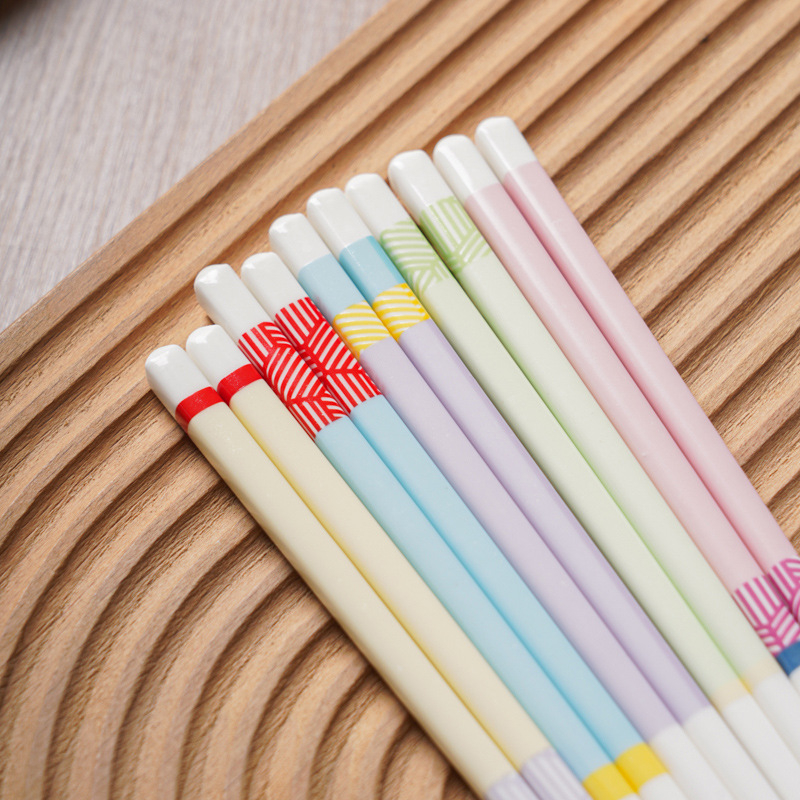 Bețișoare ceramice premium pentru uz casnic, veselă nouă, rezistente la temperaturi înalte, design cu blocuri colorate, pentru porții individuale