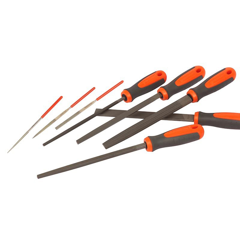Set fișiere Steel Shield: fișiere plate, rotunde, semi-rotunde, triunghiulare și pătrate, cu dinți groși, medii și fini, 6"–12"