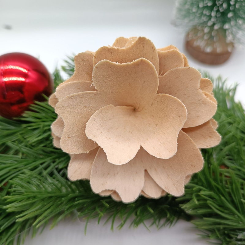 Material lemnos tăiat cu mașina pentru flori din lemn răsucite, decor DIY pentru casă și recuzită pentru fotografie