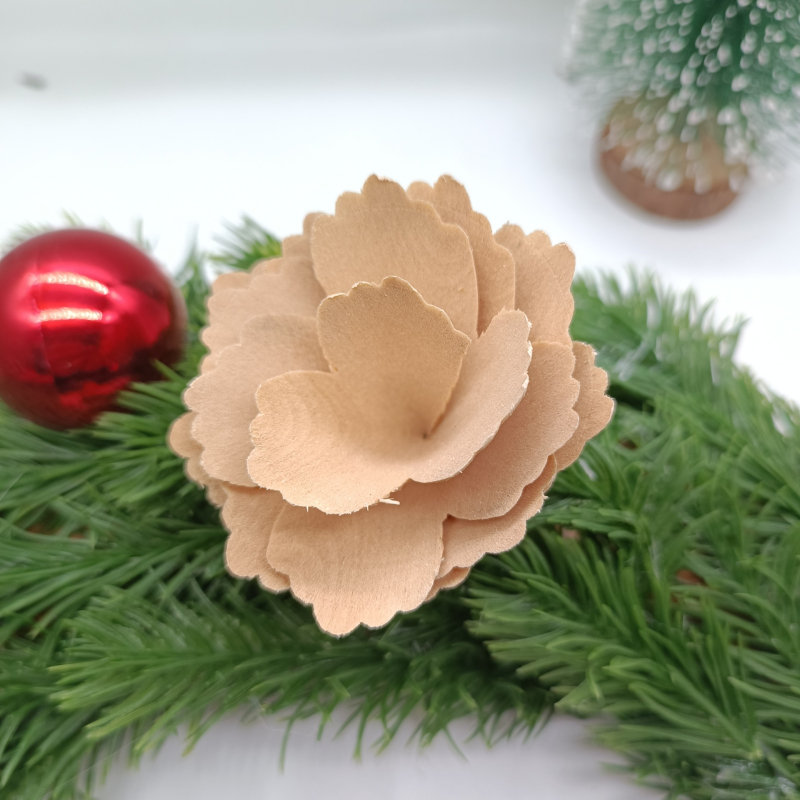 Material lemnos tăiat cu mașina pentru flori din lemn răsucite, decor DIY pentru casă și recuzită pentru fotografie