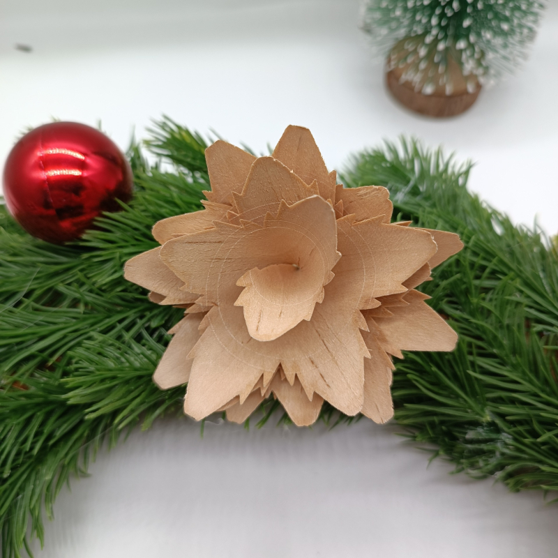 Material lemnos tăiat cu mașina pentru flori din lemn răsucite, decor DIY pentru casă și recuzită pentru fotografie