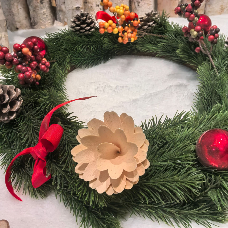 Material lemnos tăiat cu mașina pentru flori din lemn răsucite, decor DIY pentru casă și recuzită pentru fotografie