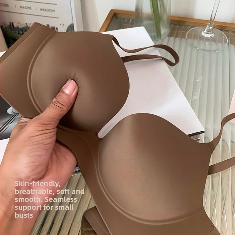 Bezšvová bezdrôtová push-up podprsenka, 3/4 košíček, tvaruje bočné prsia, jednodielny dizajn, pre ženy