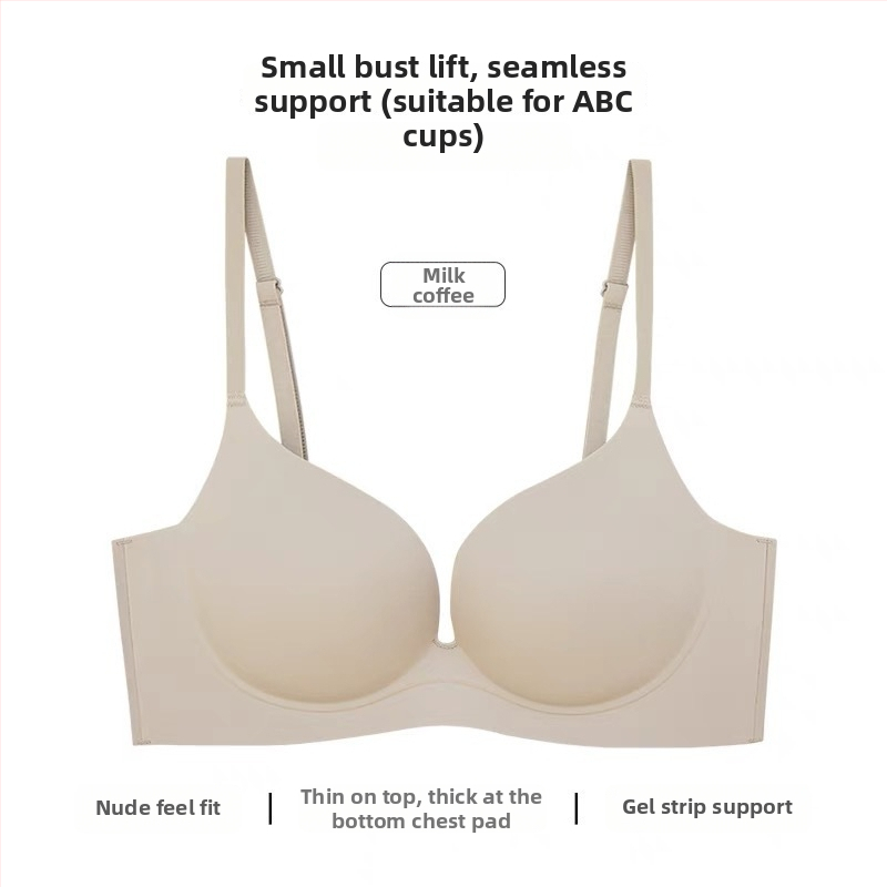 Bezšvová bezdrôtová push-up podprsenka, 3/4 košíček, tvaruje bočné prsia, jednodielny dizajn, pre ženy