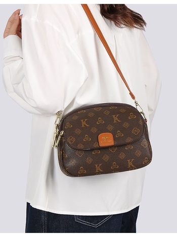 Ženska crossbody torba u korejskom stilu, vintage inspiracija, otisak s motivom školjke, svestrana i stilska torba preko ramena