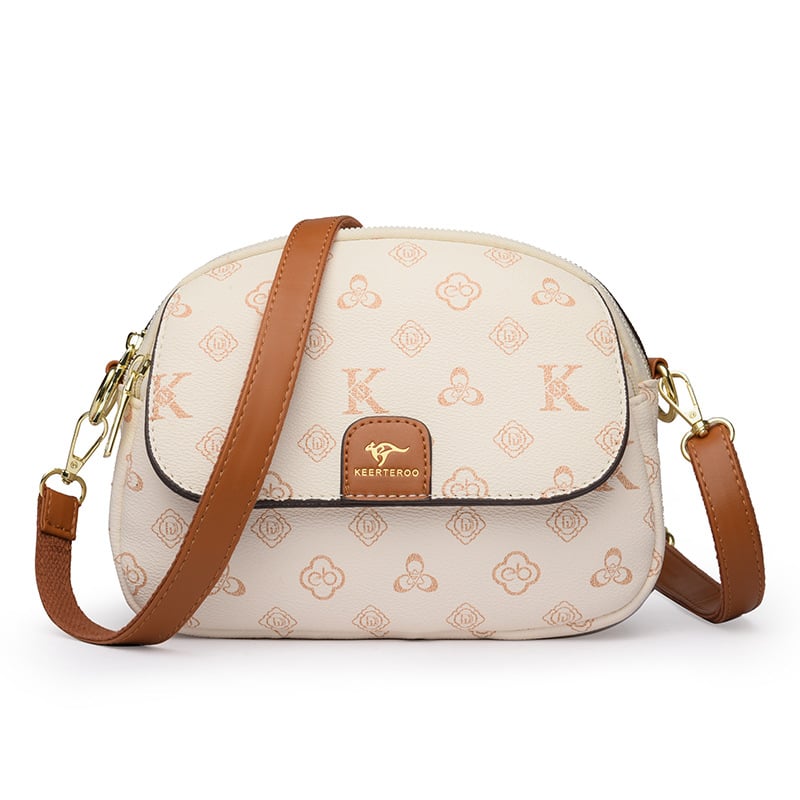 Ženska crossbody torba u korejskom stilu, vintage inspiracija, otisak s motivom školjke, svestrana i stilska torba preko ramena