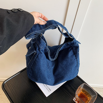 Nova japansko-stilna torba od pranog denima za žene, umjetnička torba preko ramena s velikim kapacitetom, moderni ruksak velikog kapaciteta