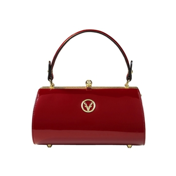 Lakirana ženska torbica za rame, mala crossbody torba s kopčom, kineski stil cheongsam inspiriran dizajn, jednostavan i svestran
