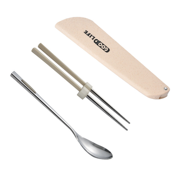 Σετ chopsticks και κουτάλι από ανοξείδωτο ατσάλι 304, 2 τεμάχια, για φοιτητές, φορητό σετ για εξωτερικές χρήσεις