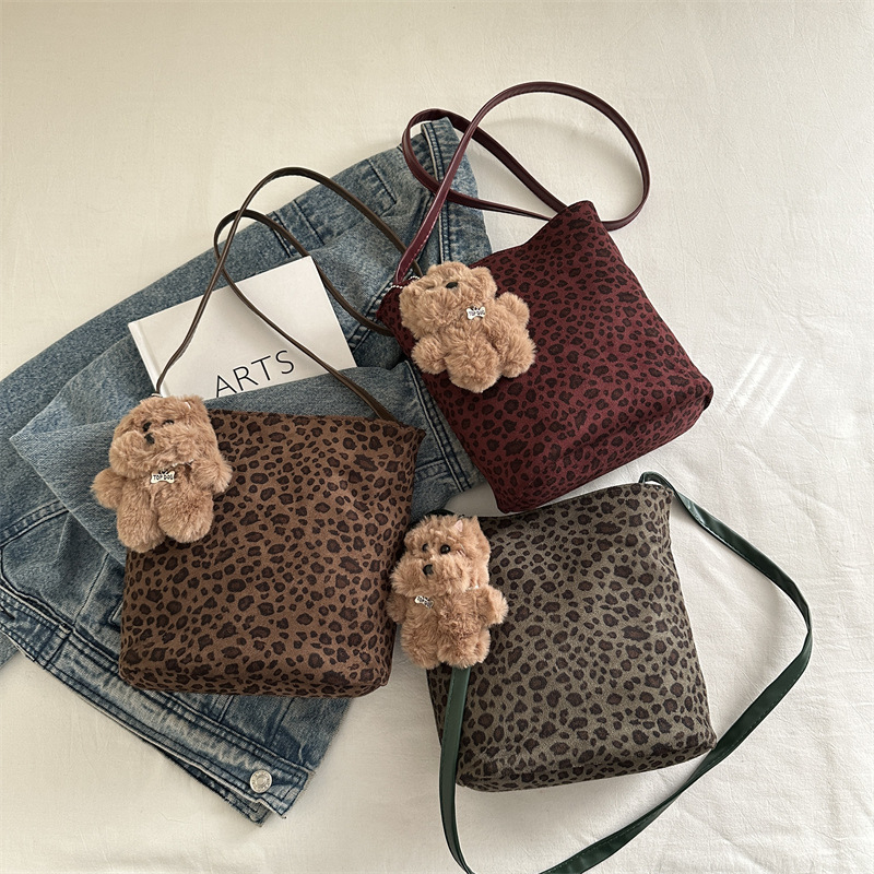Ženska torba za rame s leopard printom, velika kapaciteta, PU koža, vodootporna, za nošenje preko ramena ili crossbody