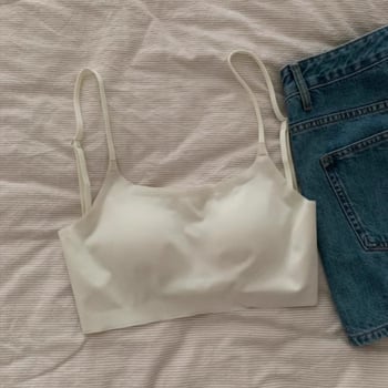 Pamukasti grudnjak s U-oblikom, bez leđa, push-up za male grudi, top stil, nevidljiv ispod odjeće