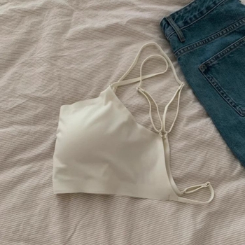 Pamukasti grudnjak s U-oblikom, bez leđa, push-up za male grudi, top stil, nevidljiv ispod odjeće