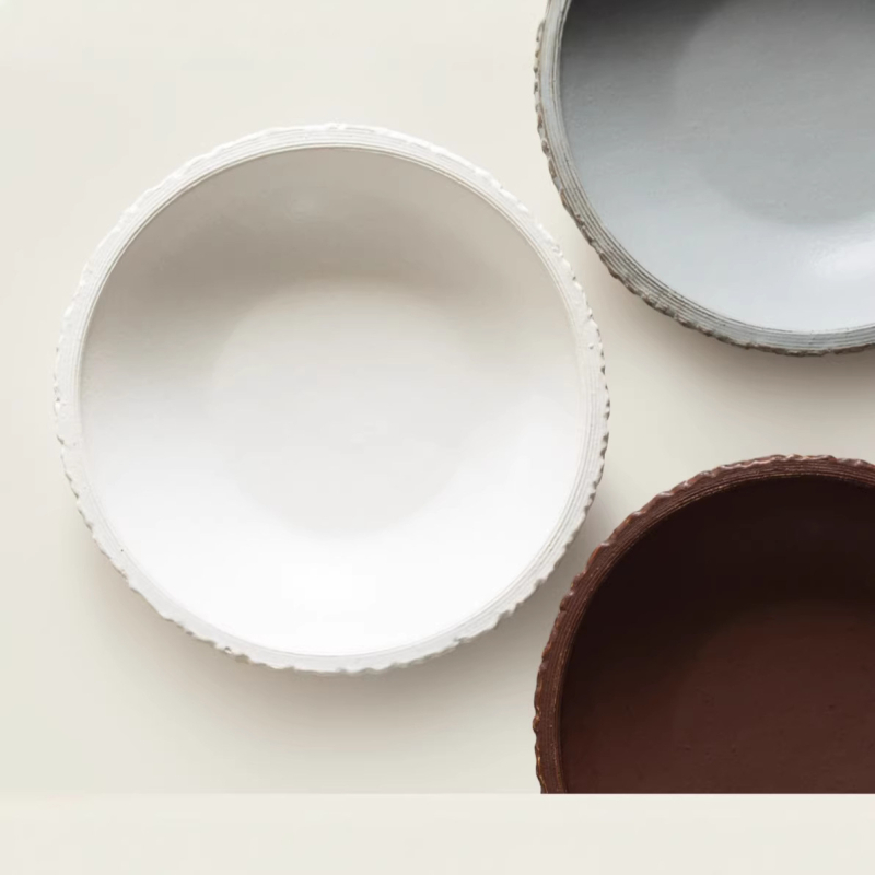 Veselă ceramică albă pentru o singură persoană — set minimalist de veselă de masă, bol pentru orez și tăiței instant, bol de supă în stil restaurant, bol în formă de trompetă