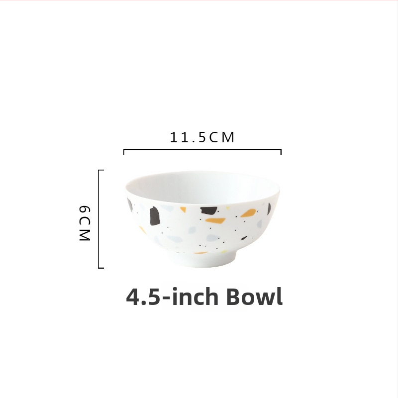 Set ceramic pentru masă în stil Nordic — farfurii și bol de orez