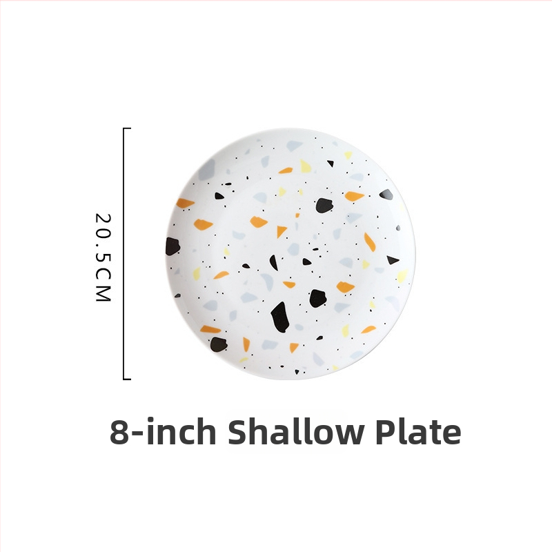 Set ceramic pentru masă în stil Nordic — farfurii și bol de orez
