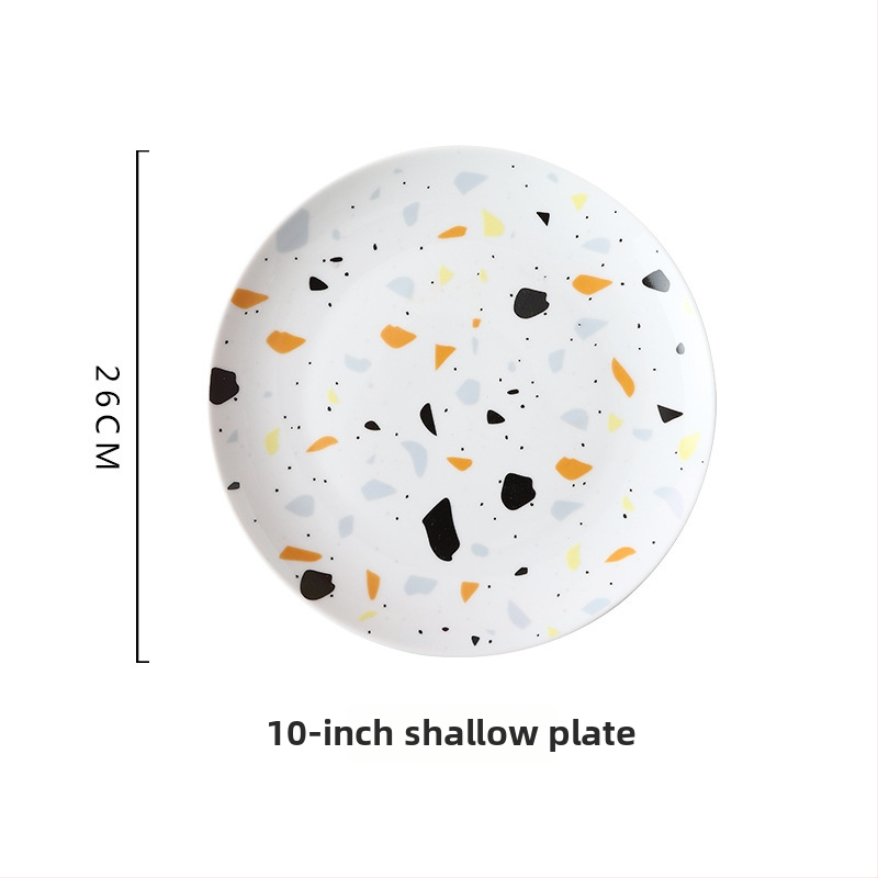 Set ceramic pentru masă în stil Nordic — farfurii și bol de orez