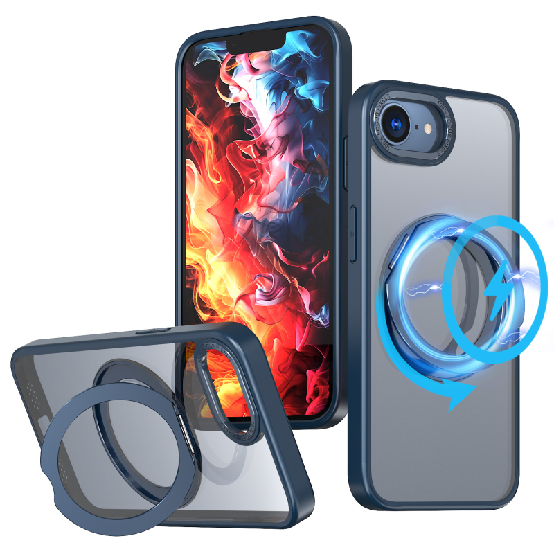 Калъф за iPhone 17 серия със 360° въртящ се пръстен-стойка и MagSafe