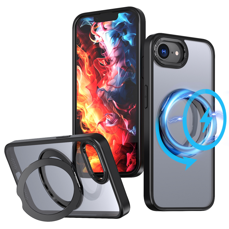 Калъф за iPhone 17 серия със 360° въртящ се пръстен-стойка и MagSafe