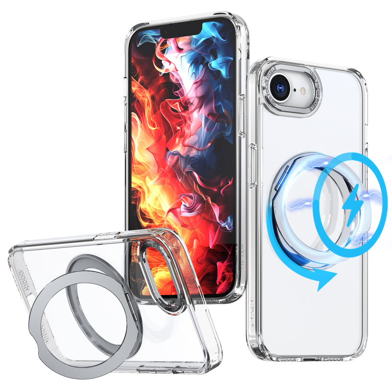 Калъф за iPhone 17 серия със 360° въртящ се пръстен-стойка и MagSafe