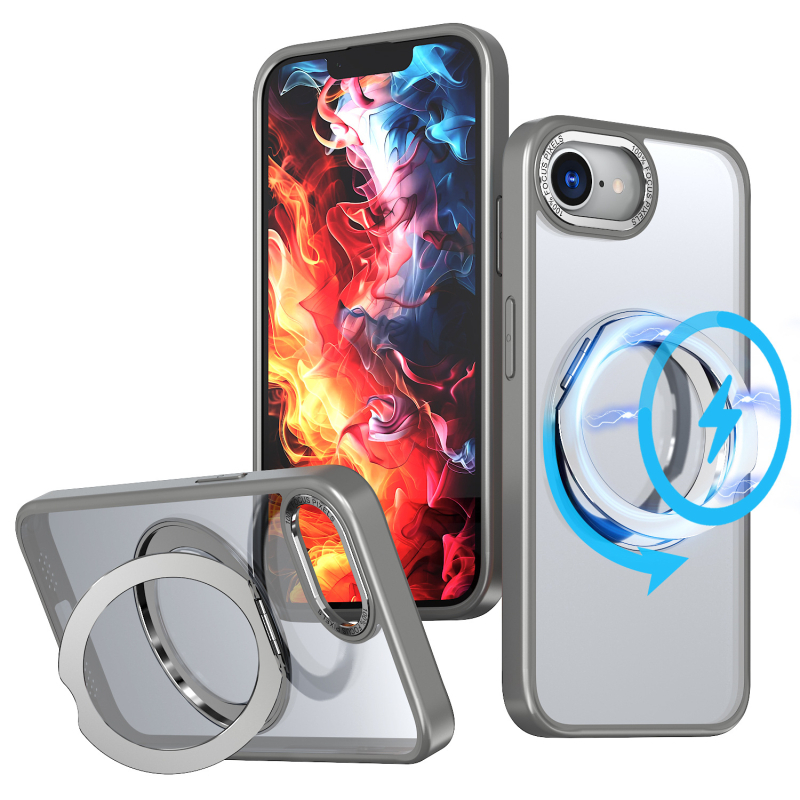 Калъф за iPhone 17 серия със 360° въртящ се пръстен-стойка и MagSafe