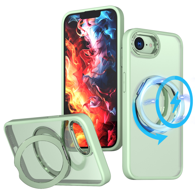 Калъф за iPhone 17 серия със 360° въртящ се пръстен-стойка и MagSafe