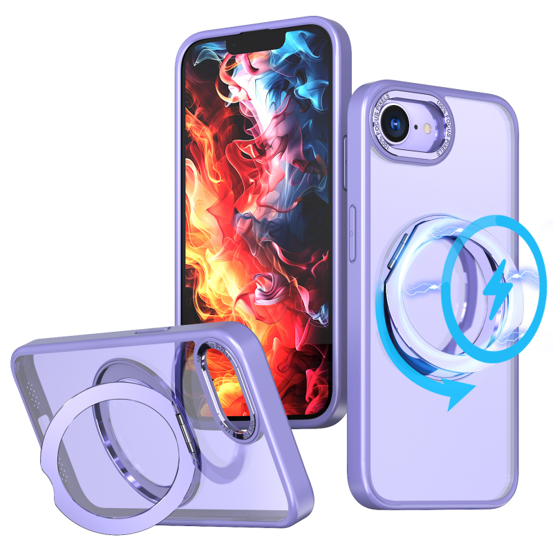 Калъф за iPhone 17 серия със 360° въртящ се пръстен-стойка и MagSafe