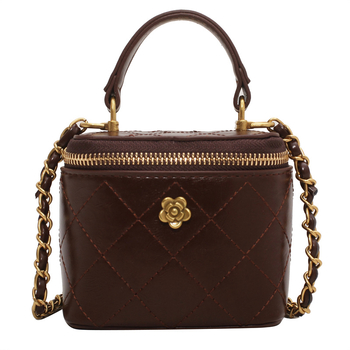 Crvena mini box torbica s lancem, ženska crossbody, dijamantno šivanje