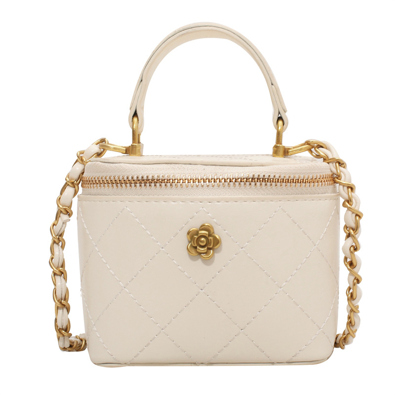 Crvena mini box torbica s lancem, ženska crossbody, dijamantno šivanje