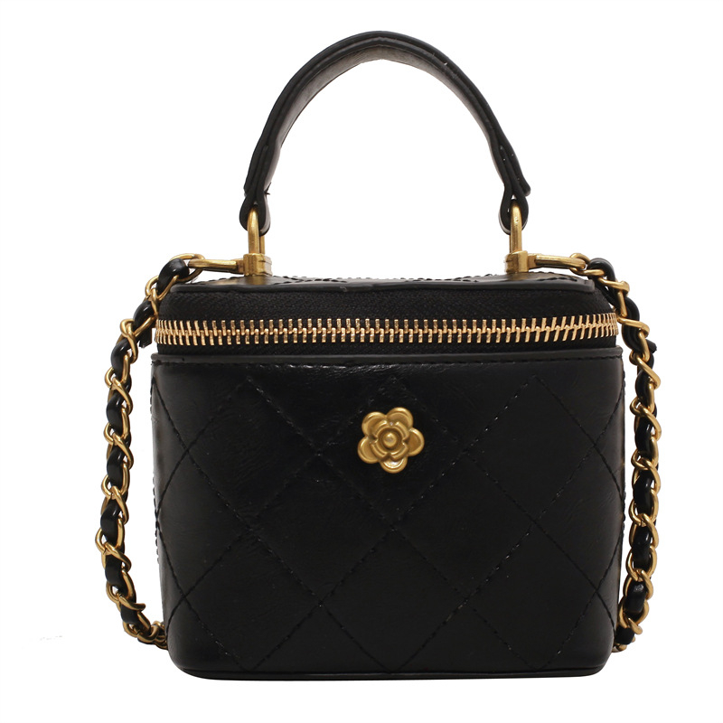 Crvena mini box torbica s lancem, ženska crossbody, dijamantno šivanje