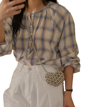 Ručno pleteni mini novčanik za novčiće s motivom srca u francuskom stilu, perle i biseri, mini crossbody torba